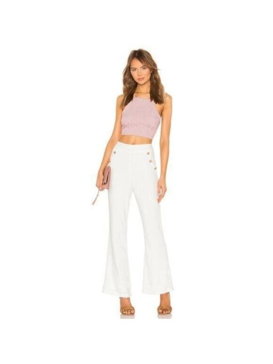superdown Pants - Superdown Harper Button Front Flowy White Pants With Gold Hardware